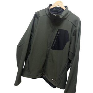REI Green and Black Full Zip Softshell Outdoor Jacket